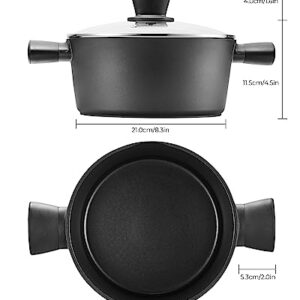 Nonstick Pot with Lid, Induction Cooking Pot, Stock Pot, Soup Pot with Anti-Scald Handle, 9.5inch/4.8QT, Easy Cleanup