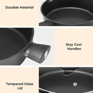 Nonstick Pot with Lid, Induction Cooking Pot, Stock Pot, Soup Pot with Anti-Scald Handle, 9.5inch/4.8QT, Easy Cleanup