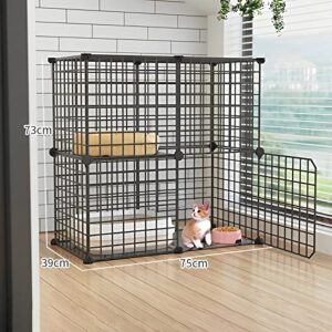 Cat Cage Indoor Enclosure Metal Wire DIY Pet Playpen Catio Cat Enclosures Small Animal House Villa Large Exercise Place for Kitten Guinea Pig and Chinchilla Ideal for 1-3 Cats (Color : C, Size : 75*