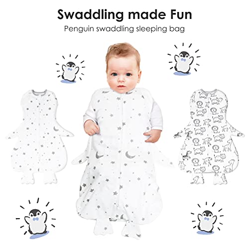 Beberoad Love 2 Pack Baby Sleep Sack - 100% Cotton Wearable Blankets for Newborns -2-Way Zipper for Easy Swaddling - Breathable and Lightweight Sleep Sacks - Suitable for Baby 0-3 Months