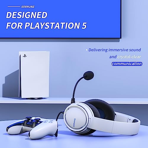 BINNUNE Gaming Headset with Mic for PS5 Xbox Series S|X PS4 Xbox One PC Switch, Wired Audifonos Gamer Headphones with Microphone Playstation 4|5 Xbox 1