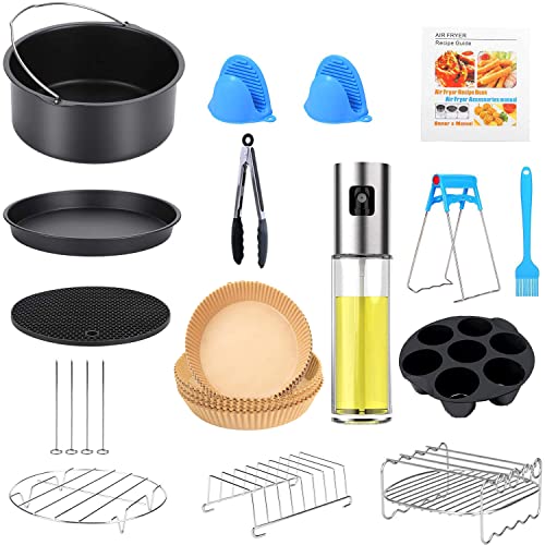 Fujampe Air Fryer Accessories - 8 Inch Cake Pan Set of 14 Pcs Compatible for Ninja Foodi Cosori instant Pot,Gowise, Fit 4, 4.2, 5, 5.5, 5.8 QT, 6QT Accessories for Air Fryer XL (Set of 14)