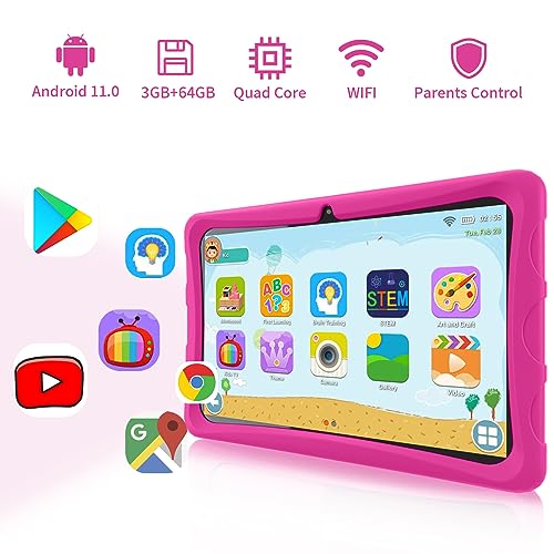 JUNINKE 2023 New Tablet Android 12.0, Kids Tablet, 10 inch Android Tablet, 3+64GB, Quad-Core Tablets, IPS HD Screen, Powerful Performance, High Capacity, Long Battery Life (Purple)
