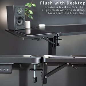 VIVO Clamp-on 24 x 12 inch (14 Including Clamps) Desk Extender, Foldable Keyboard Tray, Table Mount for Sit Stand Desks, Black, DESK-EXT24