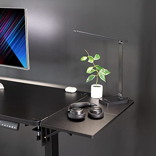 VIVO Clamp-on 24 x 12 inch (14 Including Clamps) Desk Extender, Foldable Keyboard Tray, Table Mount for Sit Stand Desks, Black, DESK-EXT24