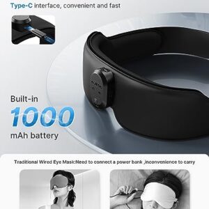 RENPHO Heated Sleep Mask with Bluetooth Headphone,Aromatherapy 3D Wireless Eye Mask for Side Sleeper, Warm Eye Compress Mask, Relaxation & Meditation Gifts for Men/Women