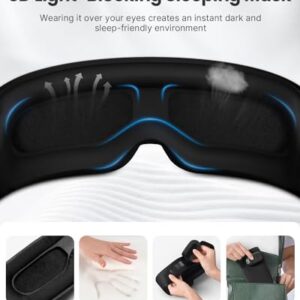 RENPHO Heated Sleep Mask with Bluetooth Headphone,Aromatherapy 3D Wireless Eye Mask for Side Sleeper, Warm Eye Compress Mask, Relaxation & Meditation Gifts for Men/Women