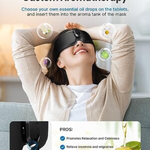 RENPHO Heated Sleep Mask with Bluetooth Headphone,Aromatherapy 3D Wireless Eye Mask for Side Sleeper, Warm Eye Compress Mask, Relaxation & Meditation Gifts for Men/Women