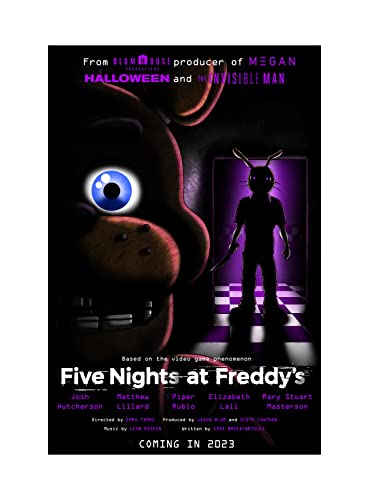 XIHOO Five Nights at Freddy's Poster 2023 FNAF Movie Posters Prints Bedroom Decor Silk Canvas for Wall Art Print Gift Home Decor Unframe Poster 16x24inch 40x60cm