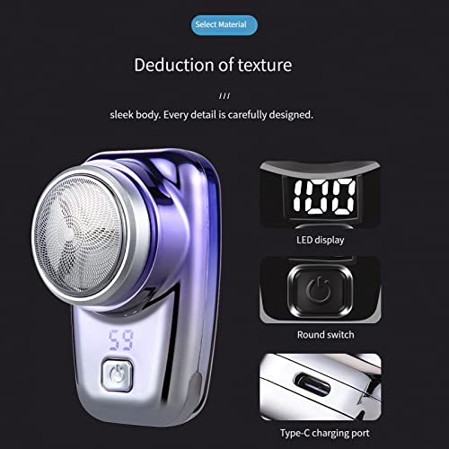 Mini Shaver Portable Electric Shaver, Pocket Size Shaver Wet and Dry Razor, Mini Shaver Portable Electric Shaver for Men, Suitable for Home, car, Travel, Shaving