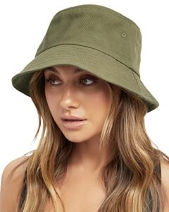 furtalk bucket hats for women washed cotton packable summer beach sun hats mens womens bucket hat with strings for travel