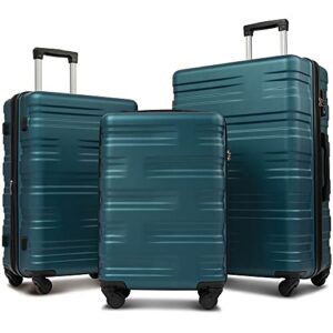 merax luggage sets 3 piece carry on luggage suitcase sets of 3, hard case luggage sets clearance expandable