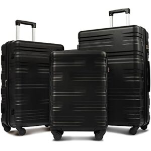 merax luggage sets 3 piece carry on luggage suitcase sets of 3, hard case luggage sets clearance expandable