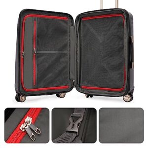 GinzaTravel Luggage Expandable 3 Piece Sets Rare Color PC+ABS Suitcase Set with Smooth wheels and TSA lock