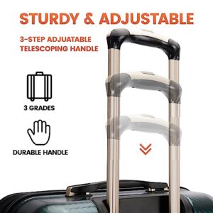 GinzaTravel Luggage Expandable 3 Piece Sets Rare Color PC+ABS Suitcase Set with Smooth wheels and TSA lock