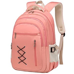 hotadsfw pink backpack for women girls laptop backpack for travel school bag for middle high school college aesthetic bookbag for teen girls with multi pockets padded shoulder strap