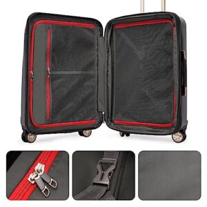 GinzaTravel Luggage Expandable 3 Piece Sets Rare Color PC+ABS Suitcase Set with Smooth wheels and TSA lock…