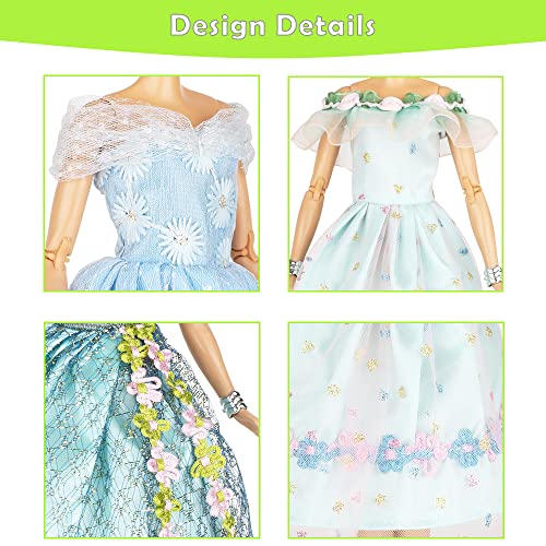 Doll Clothes and Accessories 39 Pack, 2023 Newest Unique & Fashion Forest Fairy Dress for Dolls, 10 Fairy Dress, 10 Mini Dress and 9 Accessories, 10 Shoes