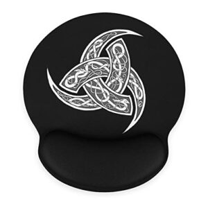 septyk norse viking goddess wiccan pattern ergonomic mouse pad with wrist support rest gel non-slip rubber base mousepad for computer laptop home office gaming pain relief