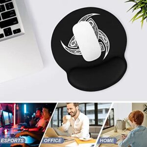 SEPTYK Norse Viking Goddess Wiccan Pattern Ergonomic Mouse Pad with Wrist Support Rest Gel Non-Slip Rubber Base Mousepad for Computer Laptop Home Office Gaming Pain Relief
