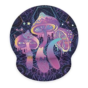 septyk magic mushrooms psychedelic art pattern ergonomic mouse pad with wrist support rest gel non-slip rubber base mousepad for computer laptop home office gaming pain relief