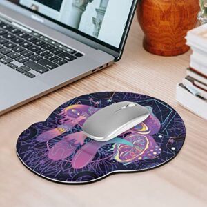 SEPTYK Magic Mushrooms Psychedelic Art Pattern Ergonomic Mouse Pad with Wrist Support Rest Gel Non-Slip Rubber Base Mousepad for Computer Laptop Home Office Gaming Pain Relief