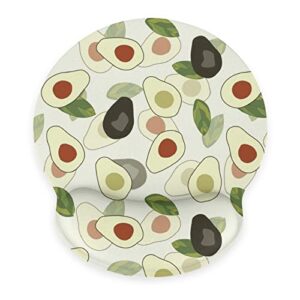 septyk green avocados pattern ergonomic mouse pad with wrist support rest gel non-slip rubber base mousepad for computer laptop home office gaming pain relief