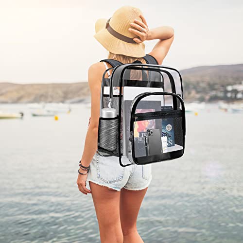 Clear Backpack, Large Clear Backpack Heavy Duty PVC Sturdy Shape Transparent Backpack, Casual Backpack