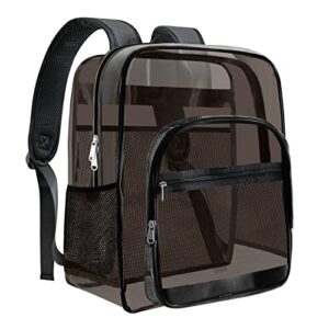 clear backpack, large clear backpack heavy duty pvc sturdy shape transparent backpack, casual backpack