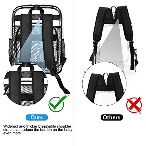 Clear Backpack, Large Clear Backpack Heavy Duty PVC Sturdy Shape Transparent Backpack, Casual Backpack