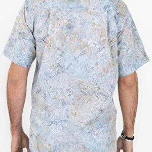 Pete Huntington New Mens Short Sleeve Batik 100% Cotton Hawaiian Shirt Classic Fit Stone Island PH739 2X-Large