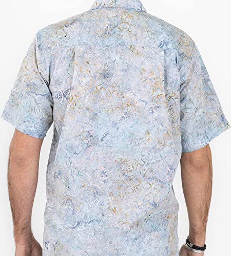 Pete Huntington New Mens Short Sleeve Batik 100% Cotton Hawaiian Shirt Classic Fit Stone Island PH739 2X-Large