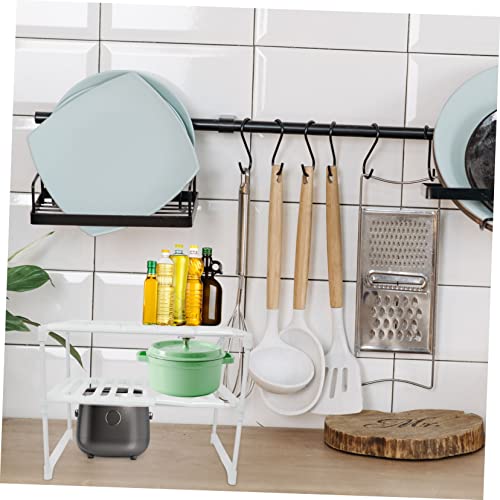 SOLUSTRE Sink Rack Water Trough Cabinet Storage Shelf White Storage Shelves Under Sink Organizer Drawer Kitchen Storage Rack Home Organizing Rack Pp, Stainless Steel White Storage Organizer