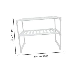 SOLUSTRE Sink Rack Water Trough Cabinet Storage Shelf White Storage Shelves Under Sink Organizer Drawer Kitchen Storage Rack Home Organizing Rack Pp, Stainless Steel White Storage Organizer