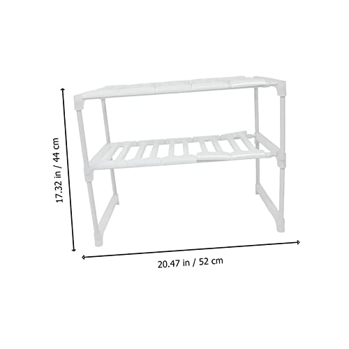 SOLUSTRE Sink Rack Water Trough Cabinet Storage Shelf White Storage Shelves Under Sink Organizer Drawer Kitchen Storage Rack Home Organizing Rack Pp, Stainless Steel White Storage Organizer