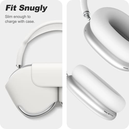 Linsaner Case Compatible for AirPods Max Earpads, Earcup Cover Protector, Silicone Earphone Protective Earpad Cover Accessories for AirPod Max Headphones Ear Pads, White
