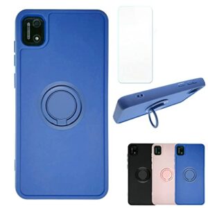 jioeuinly cloud stratus c7 case compatible with cloud mobile stratus c7 phone case cover [with tempered glass screen protector][speaker transfer design] blue