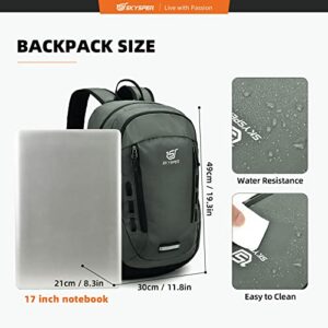 SKYSPER Laptop Backpack 30L Travel Backpack for Women Men Work Business Backpack Bookbag Fits up to 17 Inch Laptop(Grey-green)