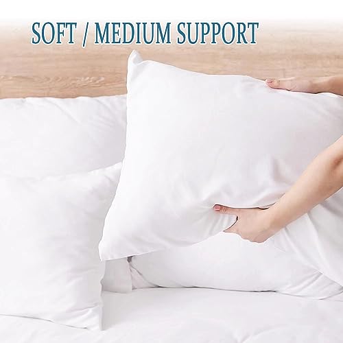 SILUI Pillows Standard Size Set of 4 Pack Soft Medium Support Hypoallergenic Plush Down Alternative Bed Pillow for Back, Stomach or Side Sleepers,20x26in