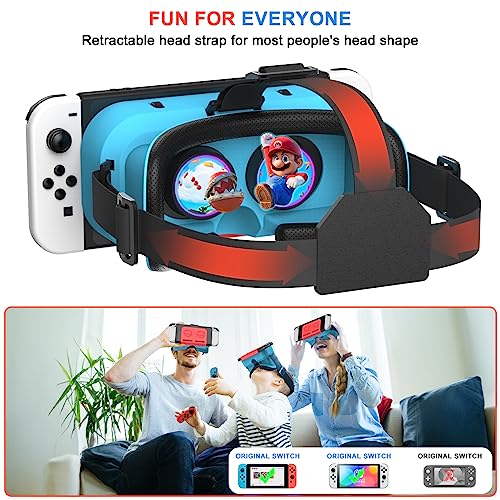 WinDrogon VR Headset, Designed for Nintendo Switch & Switch OLED Accessories for Switch VR Games, Labo VR and YouTube VR, VR Glasses with Adjustable Pupil Distance and Adjustable Switch Goggles Strap…