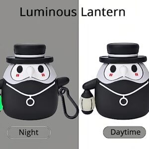 HooYiiok Airpod Case 2nd Generation,Cute Airpod Case 1st Generation Luminous Beak Doctor Design,Cool Kawaii Airpods Cases Cover with Keychain for Women Men (Black 1st/2nd Case)