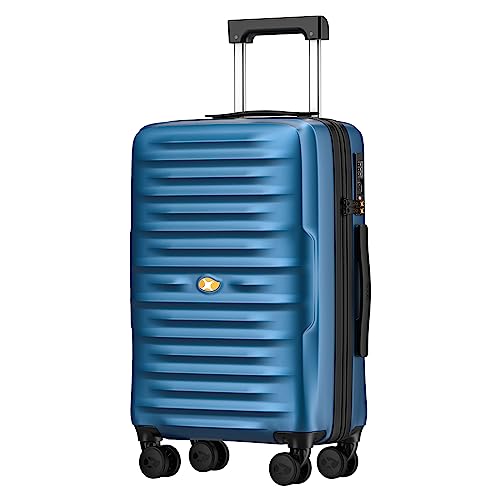 MGOB Carry On Luggage 22x14x9 Airline Approved, PC Hard Suitcases with Spinner Wheels, Lightweight Luggage, TSA Approved, 20 Inch Carry-On, Blue