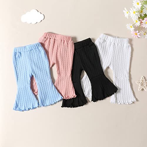 Toddler Bell Bottoms Baby Girls 2T 3T Leggings Bell Bottomed Flare Pants Trousers Light and Breathable White