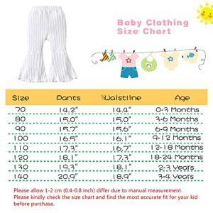 Toddler Bell Bottoms Baby Girls 2T 3T Leggings Bell Bottomed Flare Pants Trousers Light and Breathable White