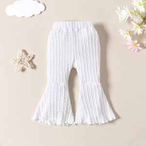 Toddler Bell Bottoms Baby Girls 2T 3T Leggings Bell Bottomed Flare Pants Trousers Light and Breathable White