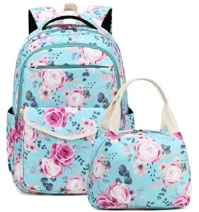 jianya school backpack for teens girls school bag floral kids girls school book bags backpacks set