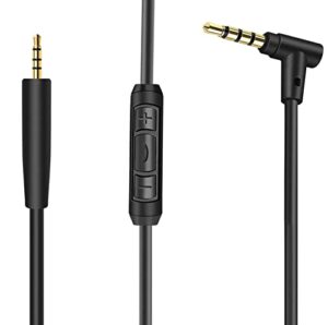 bingle headphones replacement cord for bose qc25, qc35, quietcomfort 25, quietcomfort 35, on-ear 2,oe2,oe2i headphones inline mic/remote control – black