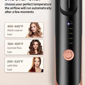 SAVSOW Curling Iron Airflow Styler, Hair Straightener and Curler 2 in 1, Ceramic Flat Iron Curling Iron with 360° Cooling Air Vents Dual Voltage