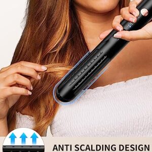 SAVSOW Curling Iron Airflow Styler, Hair Straightener and Curler 2 in 1, Ceramic Flat Iron Curling Iron with 360° Cooling Air Vents Dual Voltage