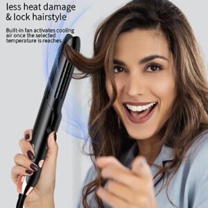 SAVSOW Curling Iron Airflow Styler, Hair Straightener and Curler 2 in 1, Ceramic Flat Iron Curling Iron with 360° Cooling Air Vents Dual Voltage